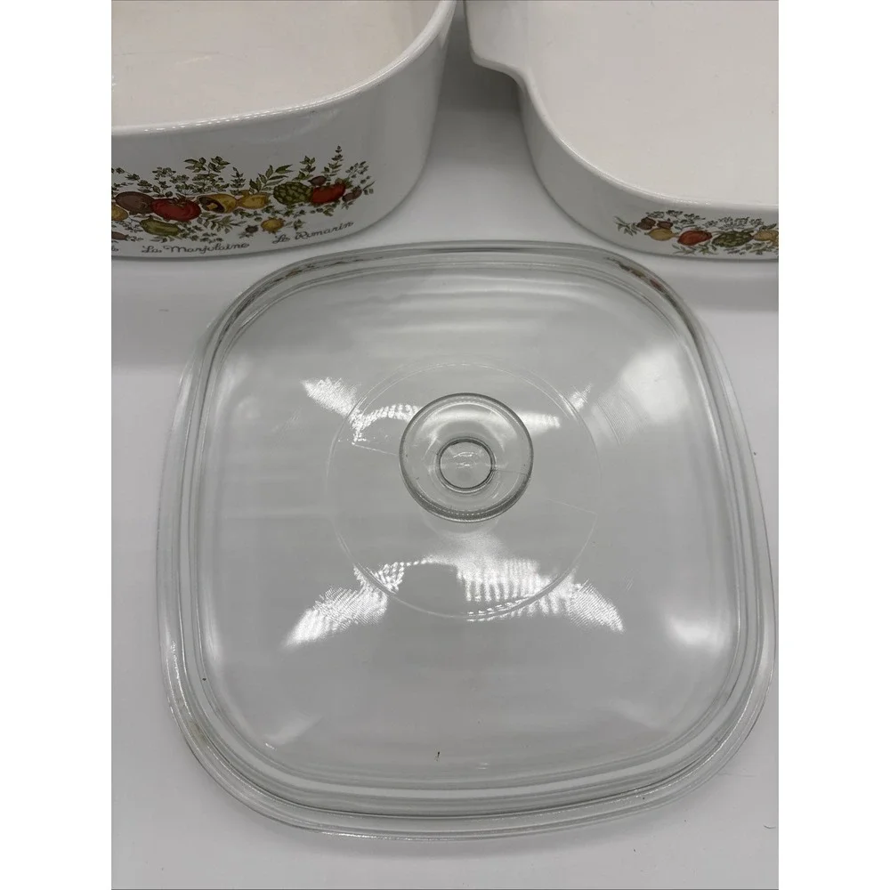 CORNINGWARE A-5-B Spice of Life 5 Quart Casserole A-22-B W/ Pyrex Lid A-12-C